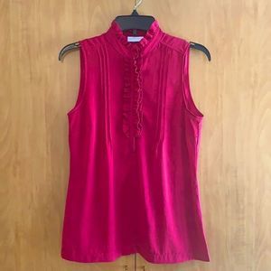 New York & Company Pink sleeveless shirt ruffle